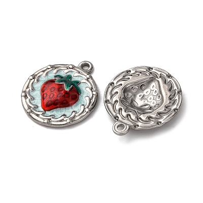 304 Stainless Steel Enamel Pendants STAS-P406-24P-1