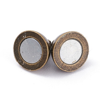 Round Brass Magnetic Clasps with Loops X-MC019-AB-1