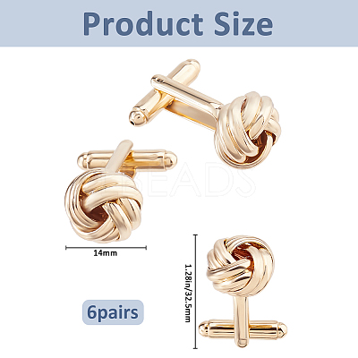 6 Pairs Alloy Cufflinks FIND-FH0017-36G-1