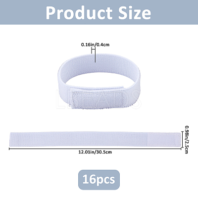 16Pcs Polyester & Nylon Elastic Straps with Hook and Loop Fastener AJEW-FH0007-61B-1