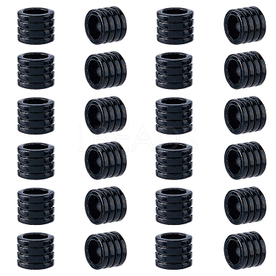 24Pcs Grooved Stainless Steel European Beads STAS-HS0001-81A-1