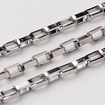 Tarnish Resistant Unwelded 304 Stainless Steel Box Chains CHS-L015-04-1