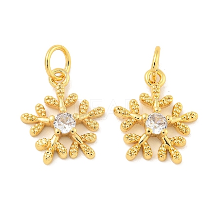 Rack Plating Brass Micro Pave Clear Cubic Zirconia Pendants KK-B093-04B-G-1
