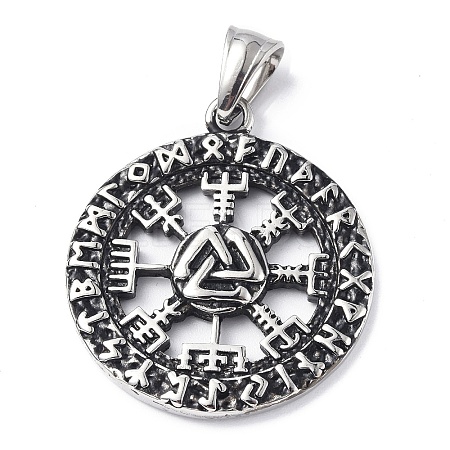 304 Stainless Steel Pendants STAS-C065-01AS-1