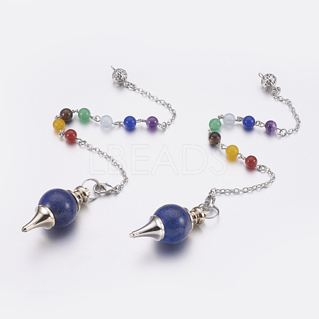 Natural Lapis Lazuli Sphere Dowsing Pendulums MAK-P009-E04-1