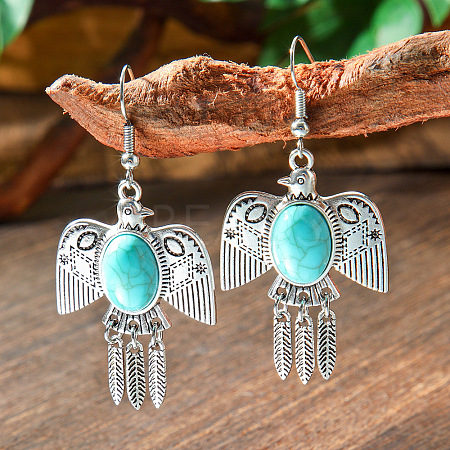 Bohemian Style Alloy Acrylic Dangle Earrings WG0B115-06-1