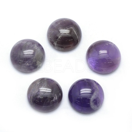 Natural Amethyst Cabochons G-P393-R14-14mm-1