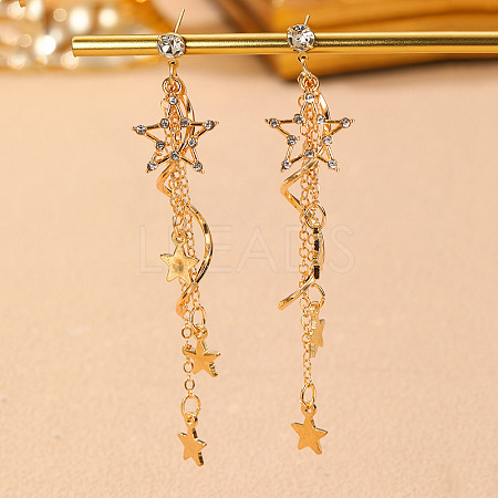 Alloy & Rhinestone Tassel Stud Earrings WGC7DA3-02-1