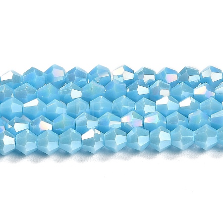 Opaque Solid Color Electroplate Glass Beads Strands GLAA-F029-P4mm-A12-1