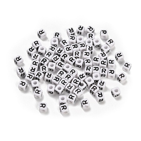 Opaque Acrylic Beads OACR-S076-01R-1