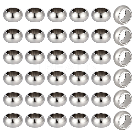 40Pcs 201 Stainless Steel European Beads STAS-BC0004-18-1
