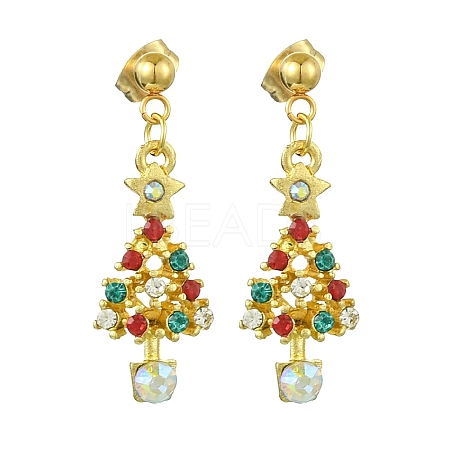 Alloy Rhinestone Stud Earrings EJEW-JE06005-1