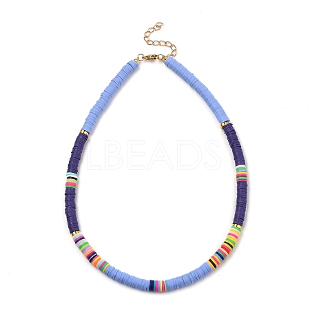 Handmade Polymer Clay Heishi Beaded Necklaces NJEW-JN02910-01-1