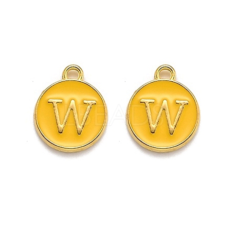 Golden Plated Alloy Enamel Charms ENAM-Q437-13W-1