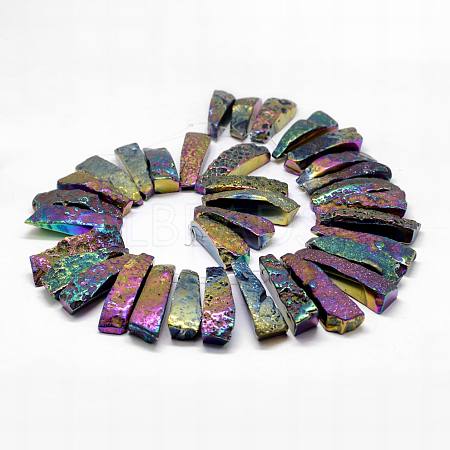Electroplated Natural & Dyed Agate Bead Strands G-N0169-001F-1
