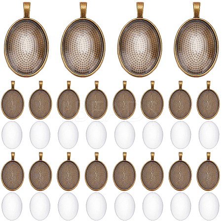 30Pcs Alloy Pendant Cabochon Settings FIND-SP0005-68-1