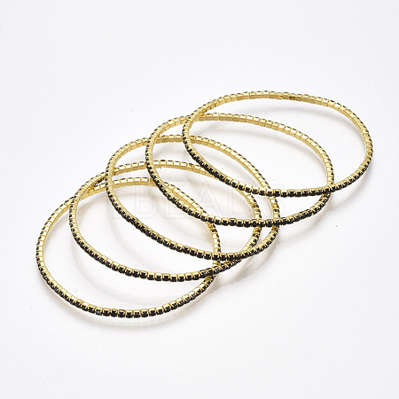 Brass Claw Chain Stretch Bracelets X-BJEW-T010-02G-06-1