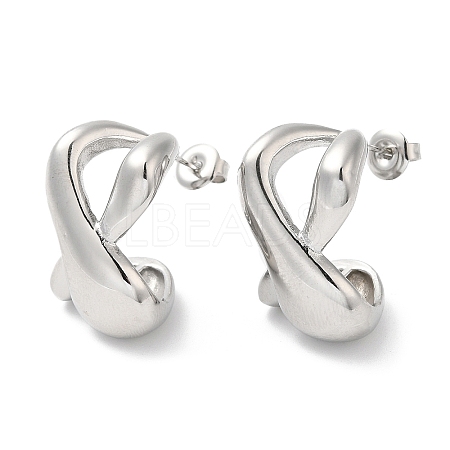 Non-Tarnish 304 Stainless Steel Twist Infinity Stud Earrings EJEW-I286-03P-1