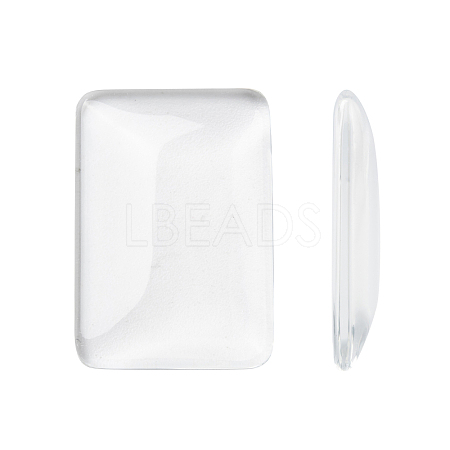 Transparent Rectangle Glass Cabochons X-GGLA-R025-33x23-1