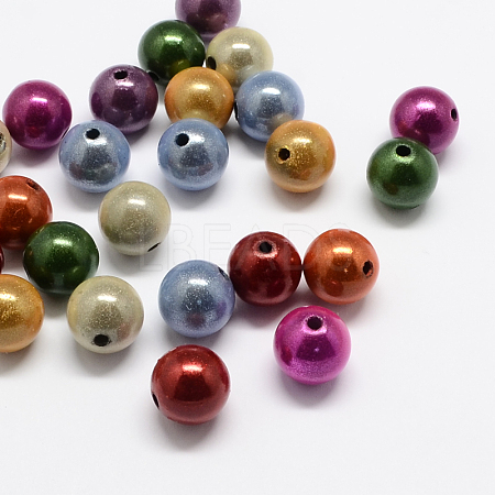 Spray Painted Acrylic Beads MACR-Q154-10mm-M-1