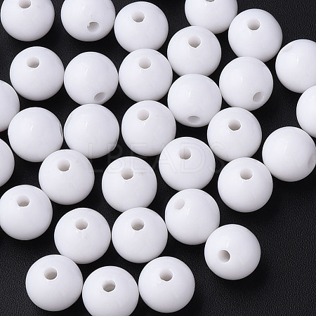 Opaque Acrylic Beads X-MACR-S370-C10mm-01-1