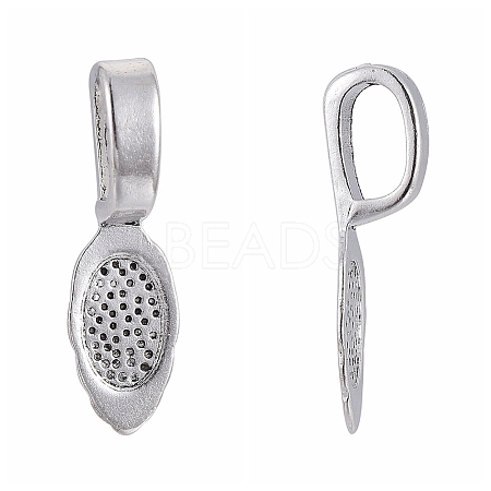 Tibetan Style Alloy Glue-on Flat Pad Bails LS-LF10728Y-NF-1
