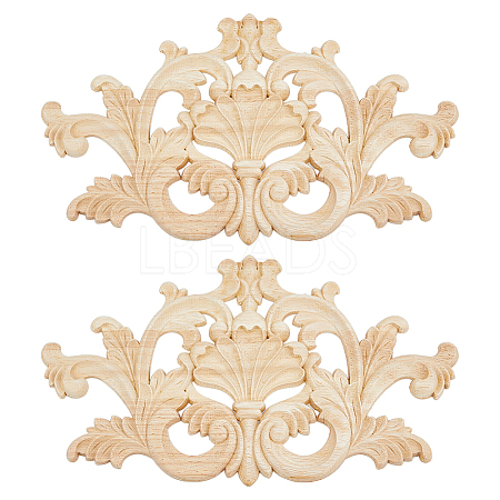 Rubber Wood Carved Onlay Applique AJEW-WH0248-467-1