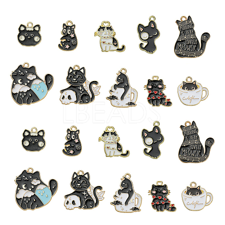 30Pcs 10 Styles Alloy Enamel Pendants ENAM-CJ0004-65-1