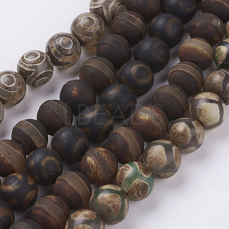 Tibetan Style dZi Beads G-G039-10mm-M-1