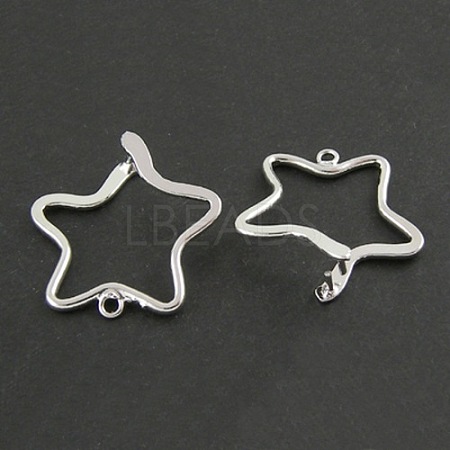 Silver Color Brass Pinch Bails X-KK199-1