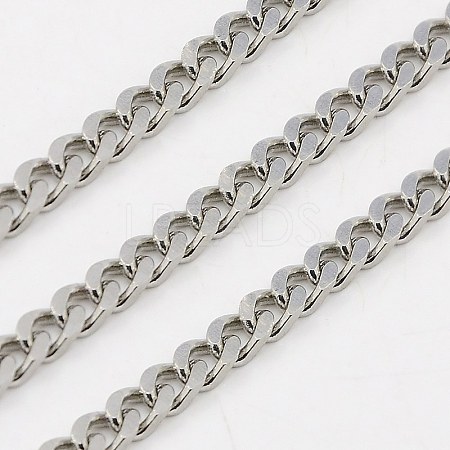 Non-Tarnish 3.28 Feet 304 Stainless Steel Twist Chains X-CHS-K001-19-3mm-1