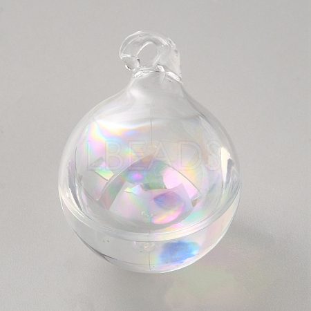 High Borosilicate Glass Bottle Pendants GLAA-WH0010-02C-1
