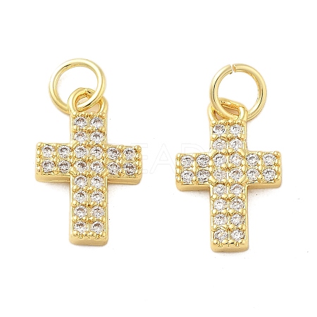 Brass Micro Pave Cubic Zirconia Pendants KK-C092-21D-G-1