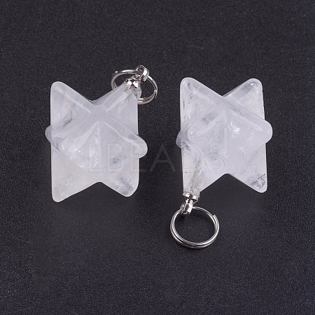 Natural Quartz Crystal Pendants X-G-E398-02J-1