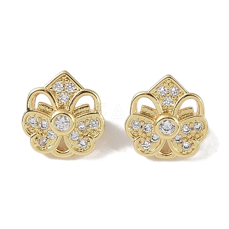 Brass Micro Pave Cubic Zirconia Slide Charms KK-E110-11G-1