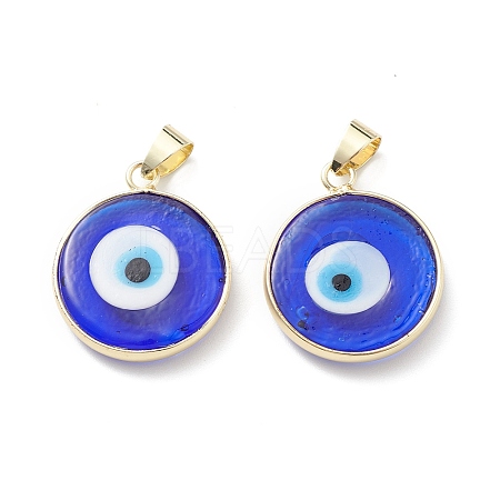 Handmade Evil Eye Lampwork Pendants LAMP-F031-02G-02-1