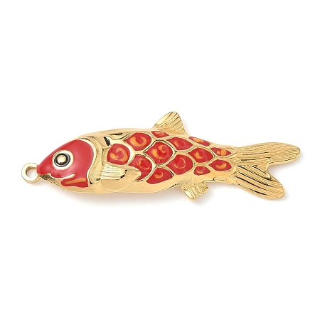 304 Stainless Steel Enamel Big Pendants STAS-L026-07G-04-1