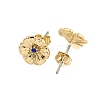 Brass Micro Pave Cubic Zirconia Ear Studs EJEW-P283-01G-09-2