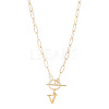 304 Stainless Steel Letter Pendant Necklaces NJEW-LP0001-52V-G-1