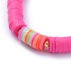 Handmade Polymer Clay Heishi Beads Stretch Bracelets BJEW-JB05088-04-2
