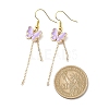 Alloy Enamel Butterfly with Tassel Dangle Earrings EJEW-JE05116-3