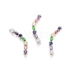 Chakra Brass Micro Pave Cubic Zirconia Links Connectors ZIRC-G161-28-2