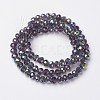 Electroplate Transparent Glass Beads Strands EGLA-A034-T6mm-S07-2