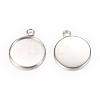 Tarnish Resistant 304 Stainless Steel Pendant Cabochon Settings STAS-T004-06-1