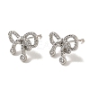 Rack Plating Brass Micro Pave Cubic Zirconia Studs Earrings EJEW-R162-20G-2