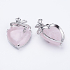 Natural Rose Quartz Pendants G-E433-B-02P-2