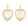 Brass Micro Pave Clear Cubic Zirconia Pendants KK-N227-137-1