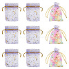 30Pcs Gold Stamping Moon Star Organza Drawstring Gift Bags ABAG-TA0002-21H-1