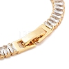 Brass Pave Clear Cubic Zirconia Rectangle Link Bracelets BJEW-YWC0002-11A-G-3