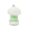 Animal Theme Flocky Opaque Resin Pendants RESI-H042-01P-02-3